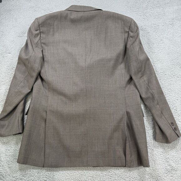 Vintage 90s Brooks Brothers Makers Brown Wool 2pc Suit 45R 40x32 USA - Picture 4 of 16